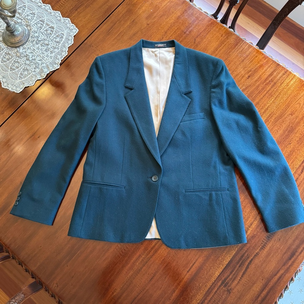 Teal Women’s Wool Tailored Suit (Vintage)